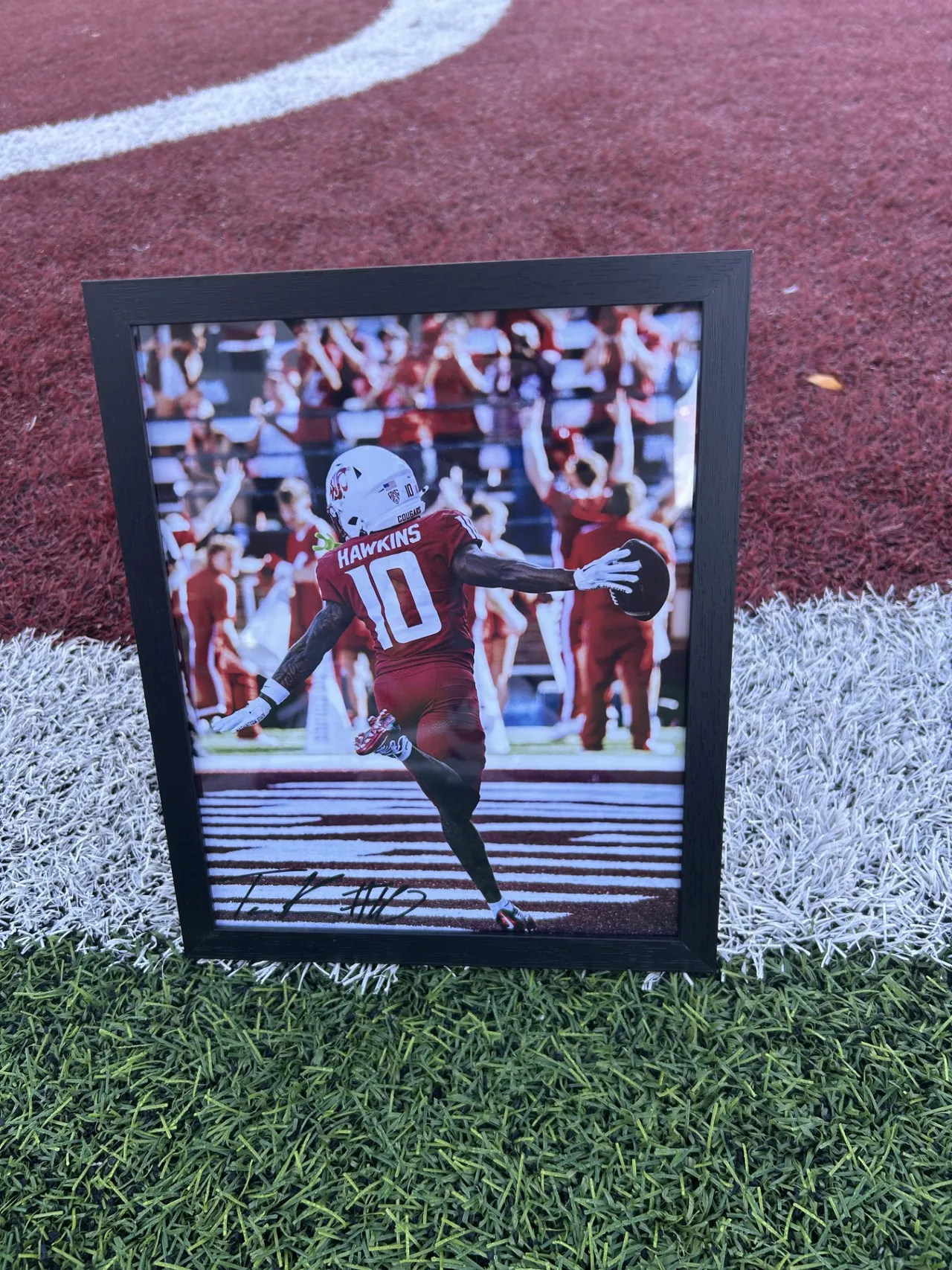 Signed Touchdown Photo - Tank Hawkins, 1 of 2